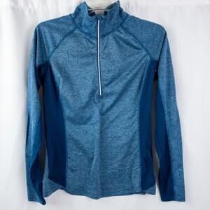 Danskin Blue Quarter Zip Jacket Semi Fitted Pullover Womens Small
